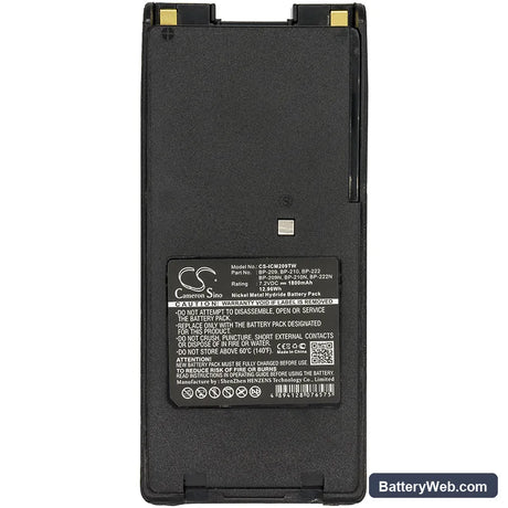 Icom IC-A6 Replacement Battery, 7.2V, 1800mAh, Ni-MH 5
