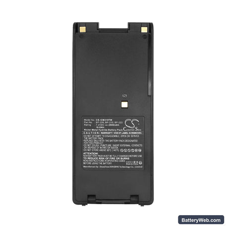 Icom IC-A6 Replacement Battery, 7.2V, 2500mAh, Ni-MH 5