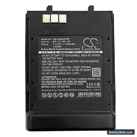 Icom IC-T7 Replacement Battery, 7.2V, 1100mAh, Ni-MH 5