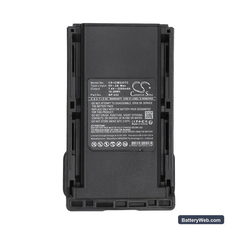 Icom IC-A14 Replacement Battery, 7.4V, 2200mAh, Li-ion 5