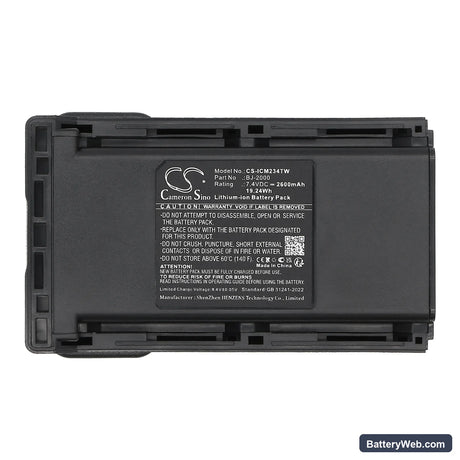 Icom IC-A14 Replacement Battery, 7.4V, 2600mAh, Li-ion 5