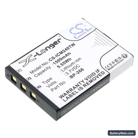 Icom IC-M24 Replacement Battery, 3.7V, 1500mAh, Li-ion 1