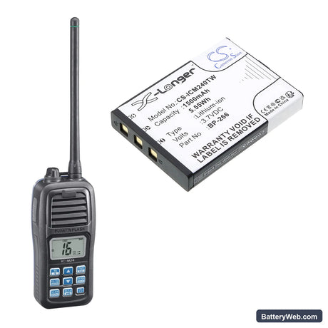 Icom IC-M24 Replacement Battery, 3.7V, 1500mAh, Li-ion 4