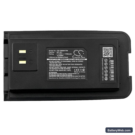 Icom IC-DP2 Replacement Battery, 7.4V, 1750mAh, Li-ion 5