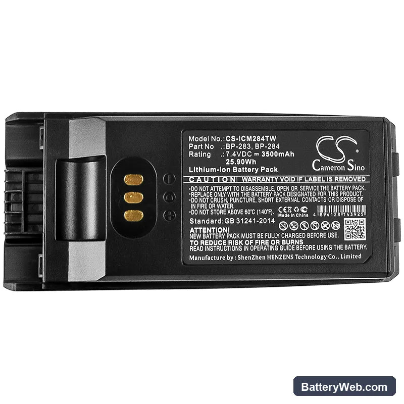 Icom IC-F3400 Replacement Battery, 7.4V, 3500mAh, Li-ion 5
