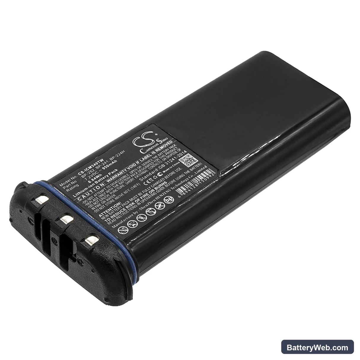 Icom IC-M34 Replacement Battery, 7.2V, 950mAh, Li-ion 1
