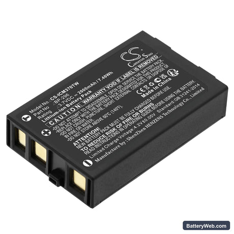 Icom IC-M37 Replacement Battery, 3.7V, 2000mAh, Li-ion 1