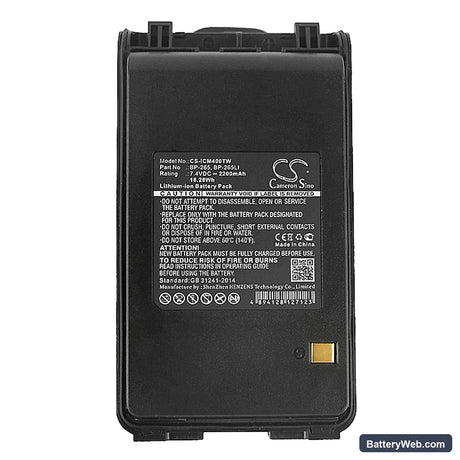 Icom IC-3101 Replacement Battery, 7.4V, 2200mAh, Li-ion 5