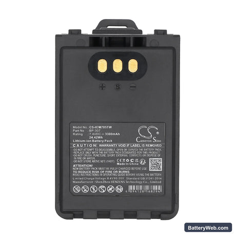 Icom IC-705 Replacement Battery, 7.4V, 3300mAh, Li-ion 5
