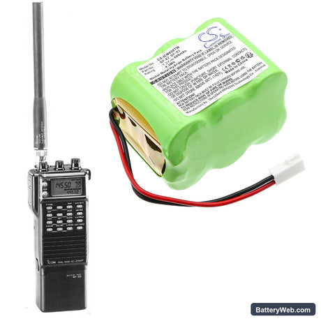 Icom IC-24AT Replacement Battery, 7.2V, 600mAh, Ni-MH 6