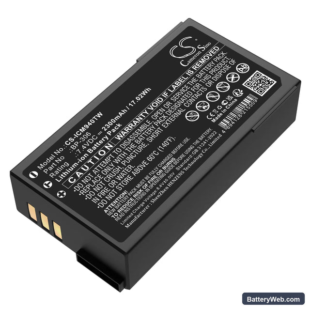 Icom IC-M94D Replacement Battery, 7.4V, 2300mAh, Li-ion 1