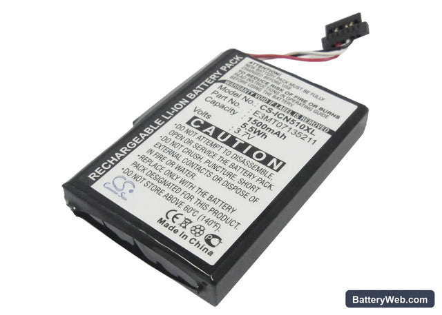 Navman iCN 510 Replacement Battery, 3.7V, 1500mAh, Li-ion 1