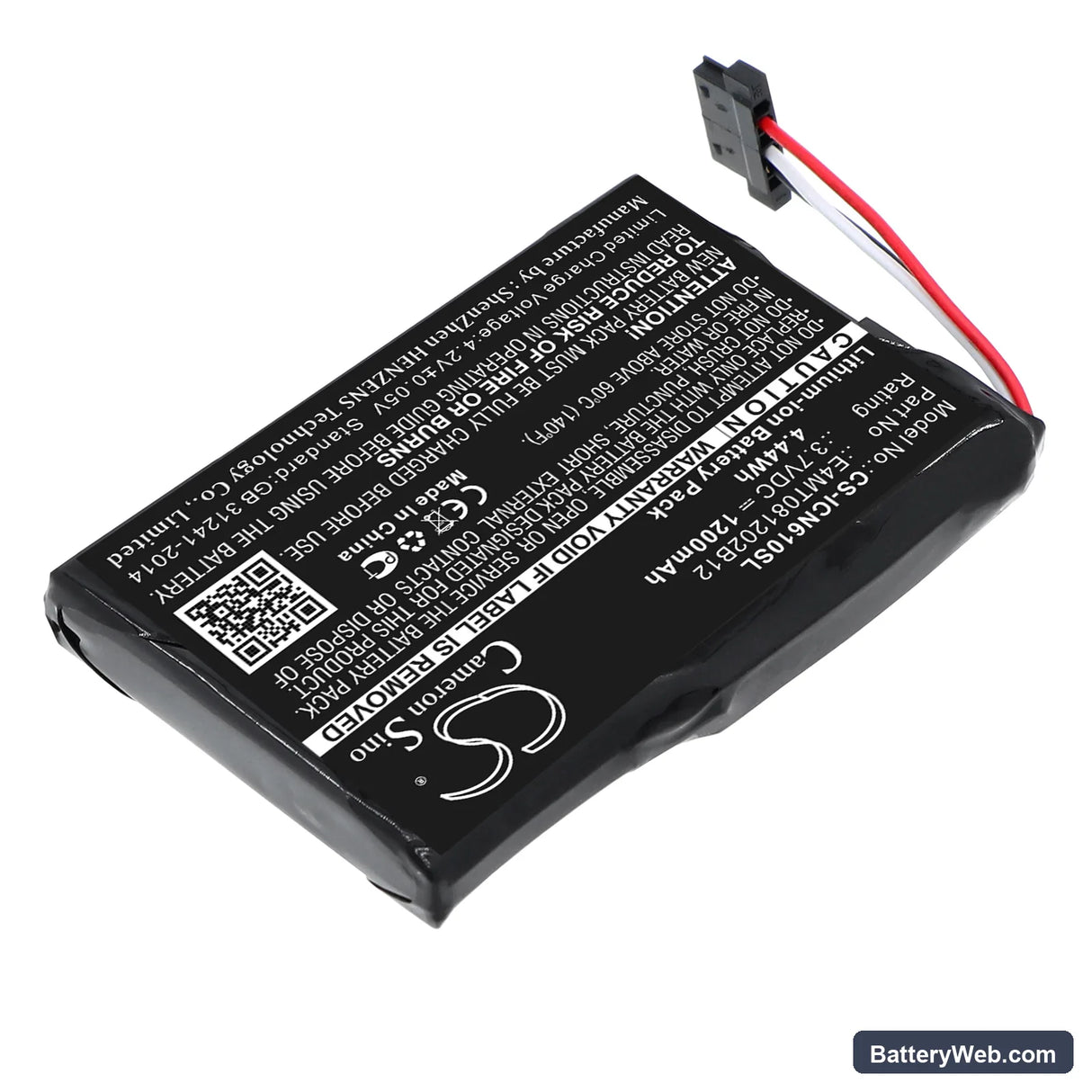 Navman N60i Navpix Replacement Battery, 3.7V, 1200mAh, Li-ion 2