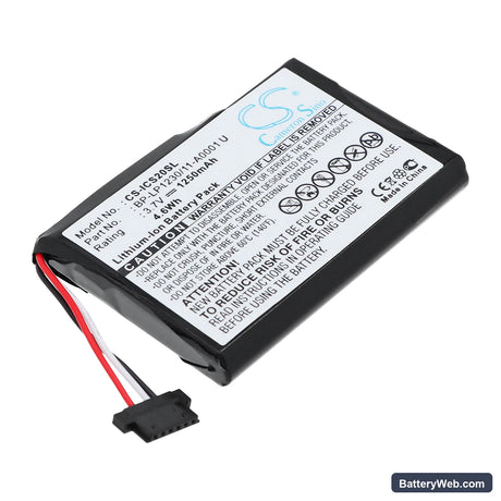 Navman S20 Replacement Battery, 3.7V, 1250mAh, Li-ion 1