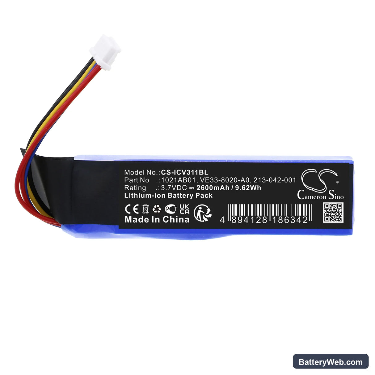 Intermec Thor CV31 Replacement Battery, 3.7V, 2600mAh, Li-ion 3
