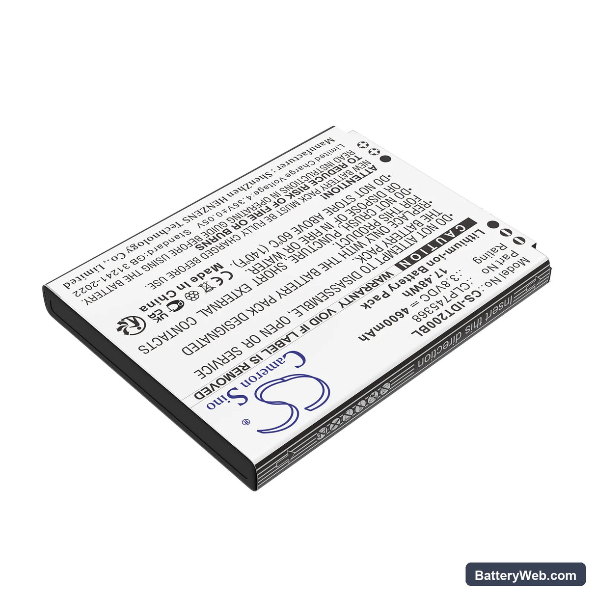 IDATA T3 Replacement Battery, 3.8V, 4600mAh, Li-ion 2