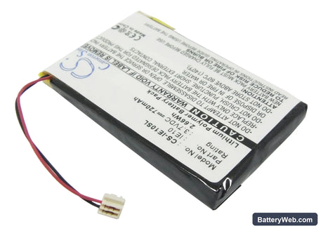 iRiver E10 Replacement Battery, 3.7V, 720mAh, Li-Polymer 2