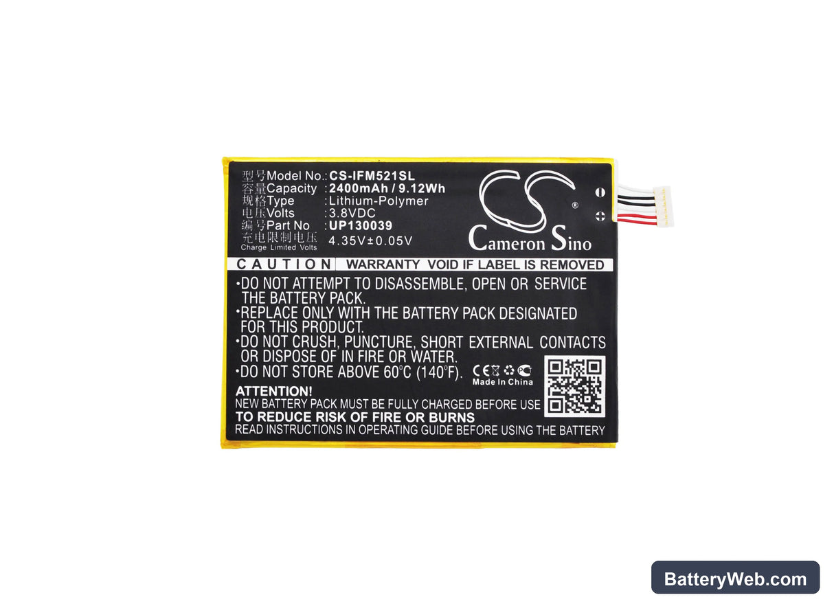 Infocus M521 Replacement Battery, 3.8V, 2400mAh, Li-Polymer 5