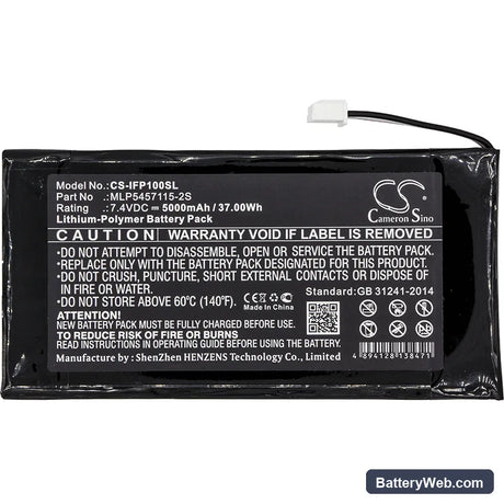 Infinity One Premium Replacement Battery, 7.4V, 5000mAh, Li-Polymer 3