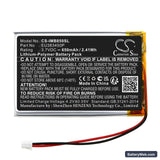 Ingenico MOBY8500 Replacement Battery, 3.7V, 650mAh, Li-Polymer 3