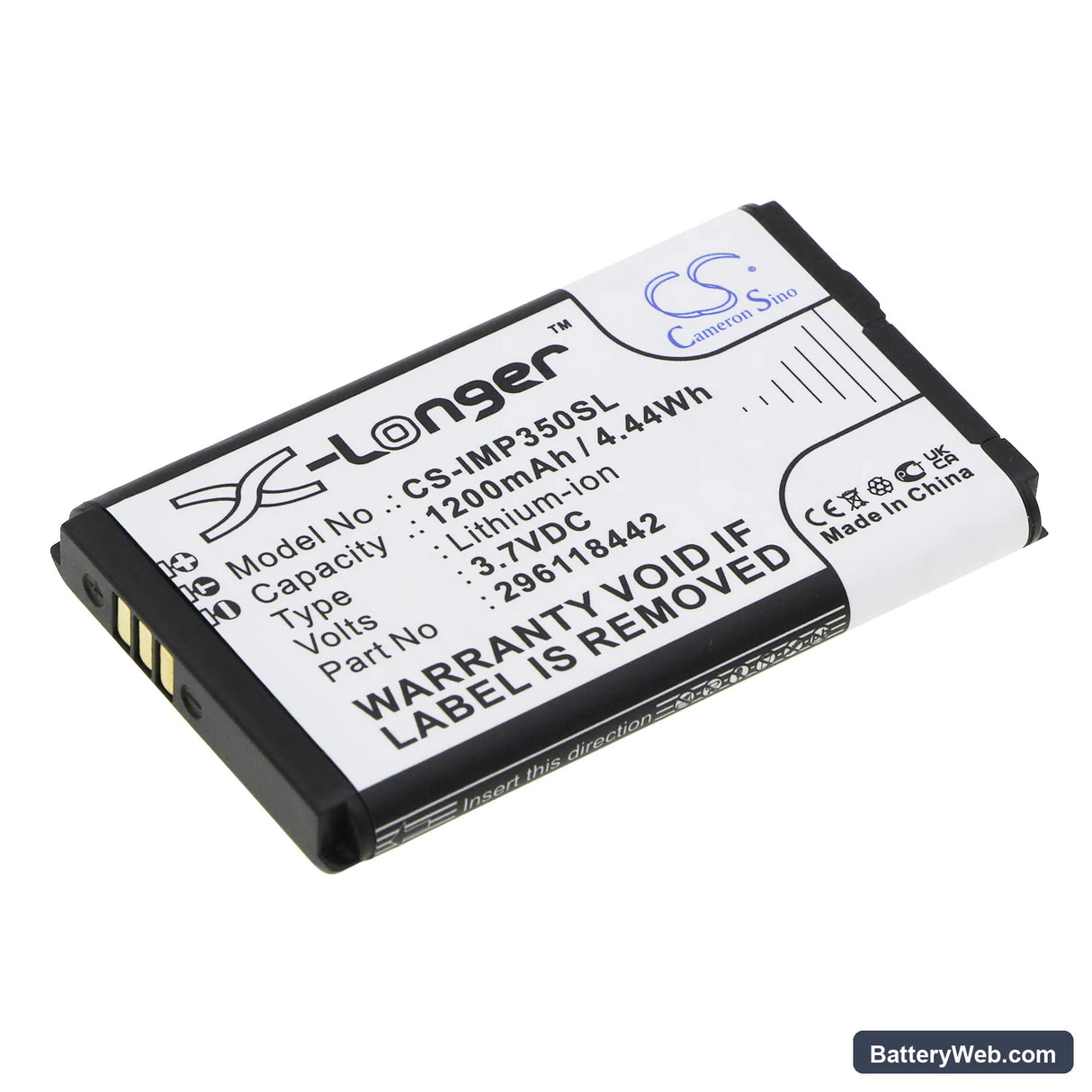 Ingenico iSMP Replacement Battery, 3.7V, 1200mAh, Li-ion 1