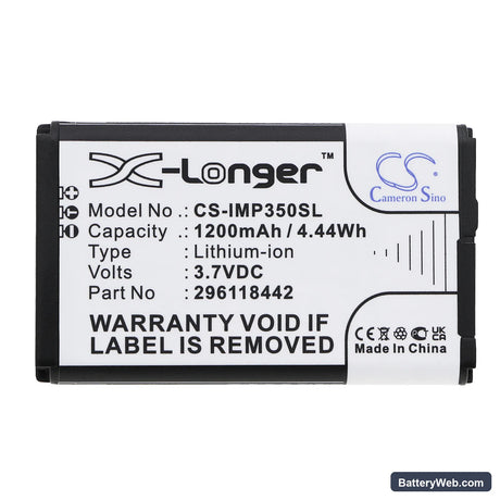 Ingenico iSMP Replacement Battery, 3.7V, 1200mAh, Li-ion 3