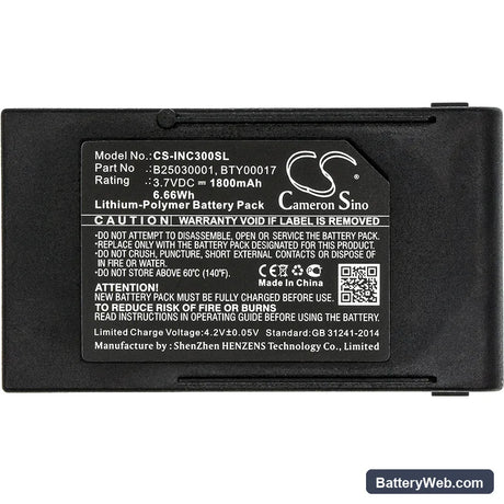 Ingenico DB Cox3 Replacement Battery, 3.7V, 1800mAh, Li-Polymer 5