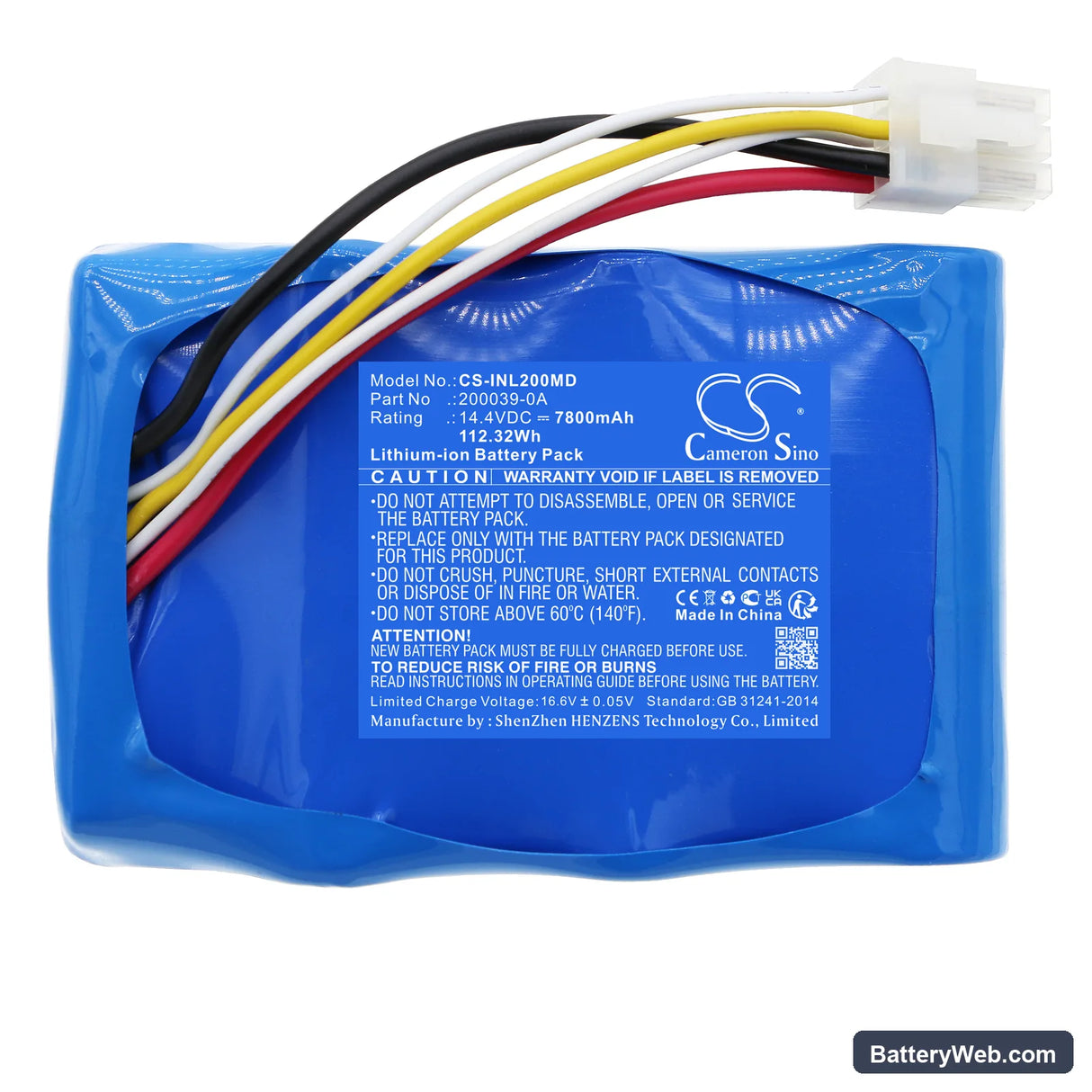 INOVA Labs Oxygen Machine Replacement Battery, 14.4V, 7800mAh, Li-ion 3