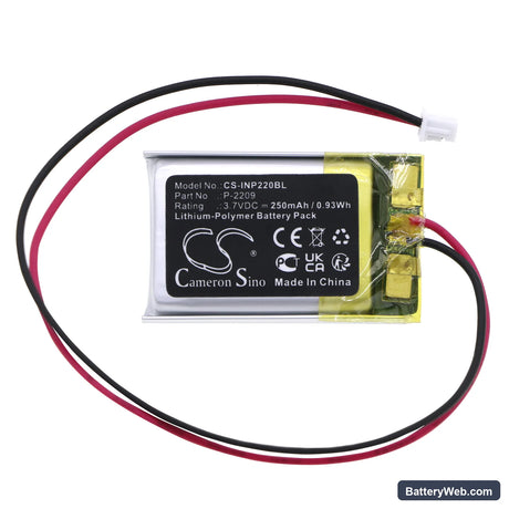 INT RASTER Memory Backup Replacement Battery, 3.7V, 250mAh, Li-Polymer 3