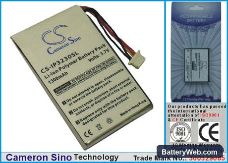 Matsunichi IP3230 Replacement Battery, 3.7V, 1300mAh, Li-Polymer 1