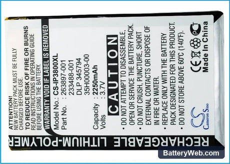 Ecom 39a-Ex Replacement Battery, 3.7V, 2250mAh, Li-Polymer 5