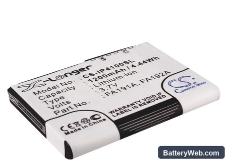 HP iPAQ h4100 Replacement Battery, 3.7V, 1200mAh, Li-ion 1