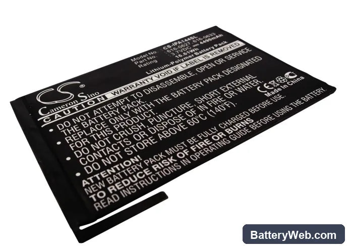 Apple iPad Mini Replacement Battery, 3.7V, 4490mAh, Li-Polymer 1