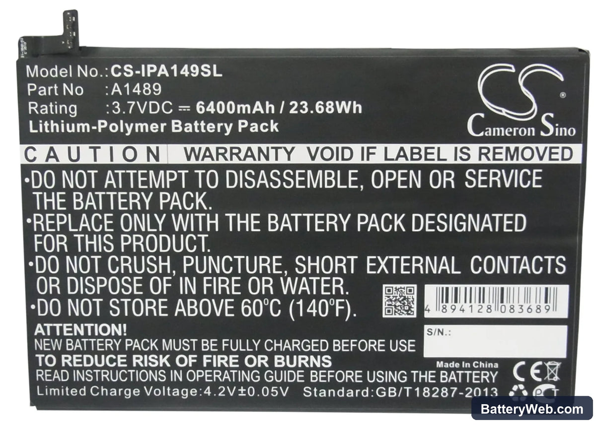 Apple iPad Mini 2 Replacement Battery, 3.7V, 6400mAh, Li-Polymer 5