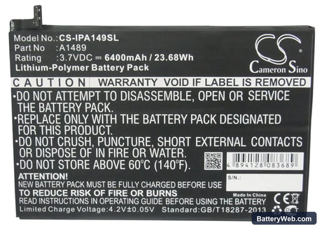 Apple iPad Mini 2 Replacement Battery, 3.7V, 6400mAh, Li-Polymer 5