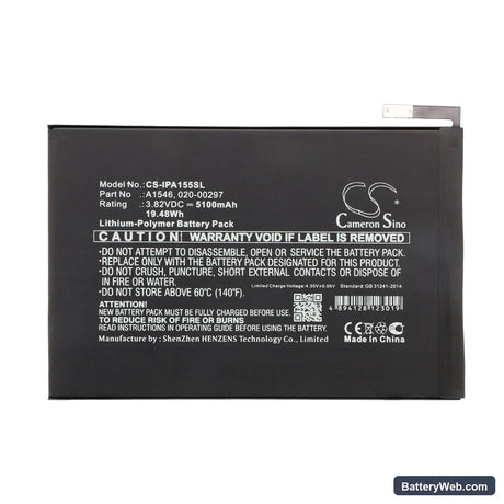 Apple iPad mini 4 Replacement Battery, 3.82V, 5100mAh, Li-Polymer 3