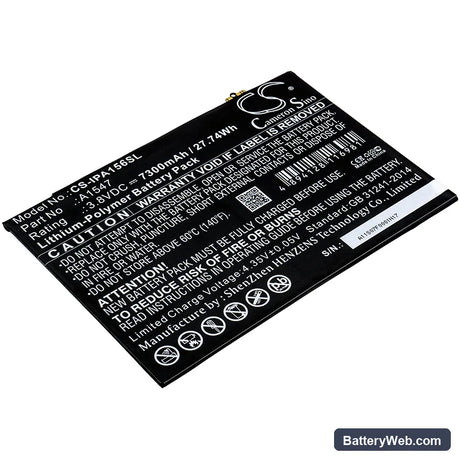 Apple iPad Air 2 Replacement Battery, 3.8V, 7300mAh, Li-Polymer 1