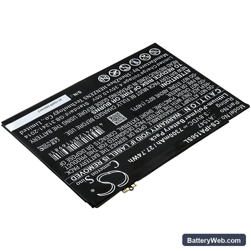 Apple iPad Air 2 Replacement Battery, 3.8V, 7300mAh, Li-Polymer 2