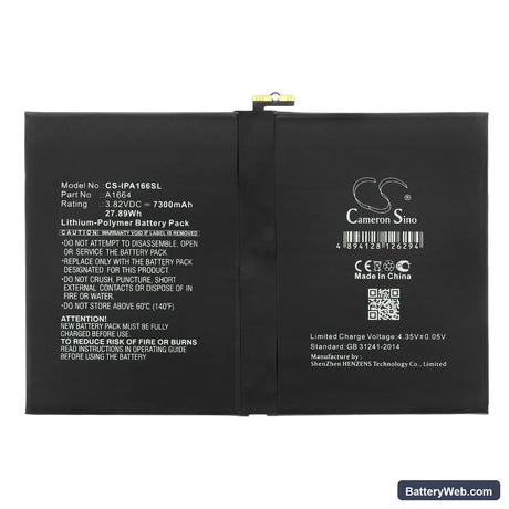 Apple iPad Pro 9.7 Replacement Battery, 3.82V, 7300mAh, Li-Polymer 3