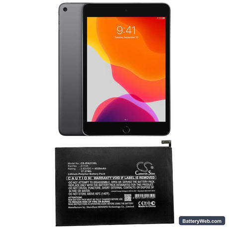 Apple iPad mini 5 Replacement Battery, 3.82V, 4520mAh, Li-Polymer 5