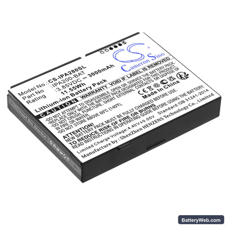 Ingenico iPA200 Replacement Battery, 3.85V, 3000mAh, Li-ion 1