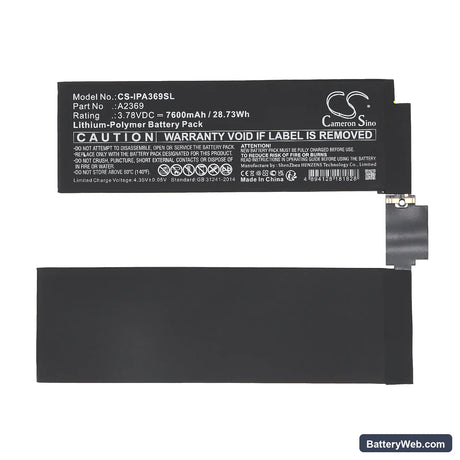 Apple 2761 Replacement Battery, 3.78V, 7600mAh, Li-Polymer 3