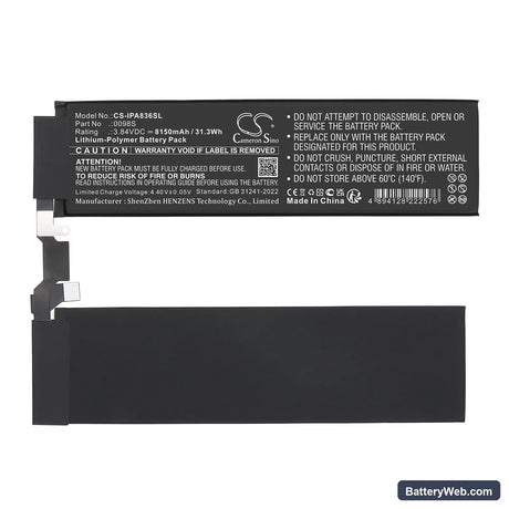 Apple A2836 Replacement Battery, 3.84V, 8150mAh, Li-Polymer 4