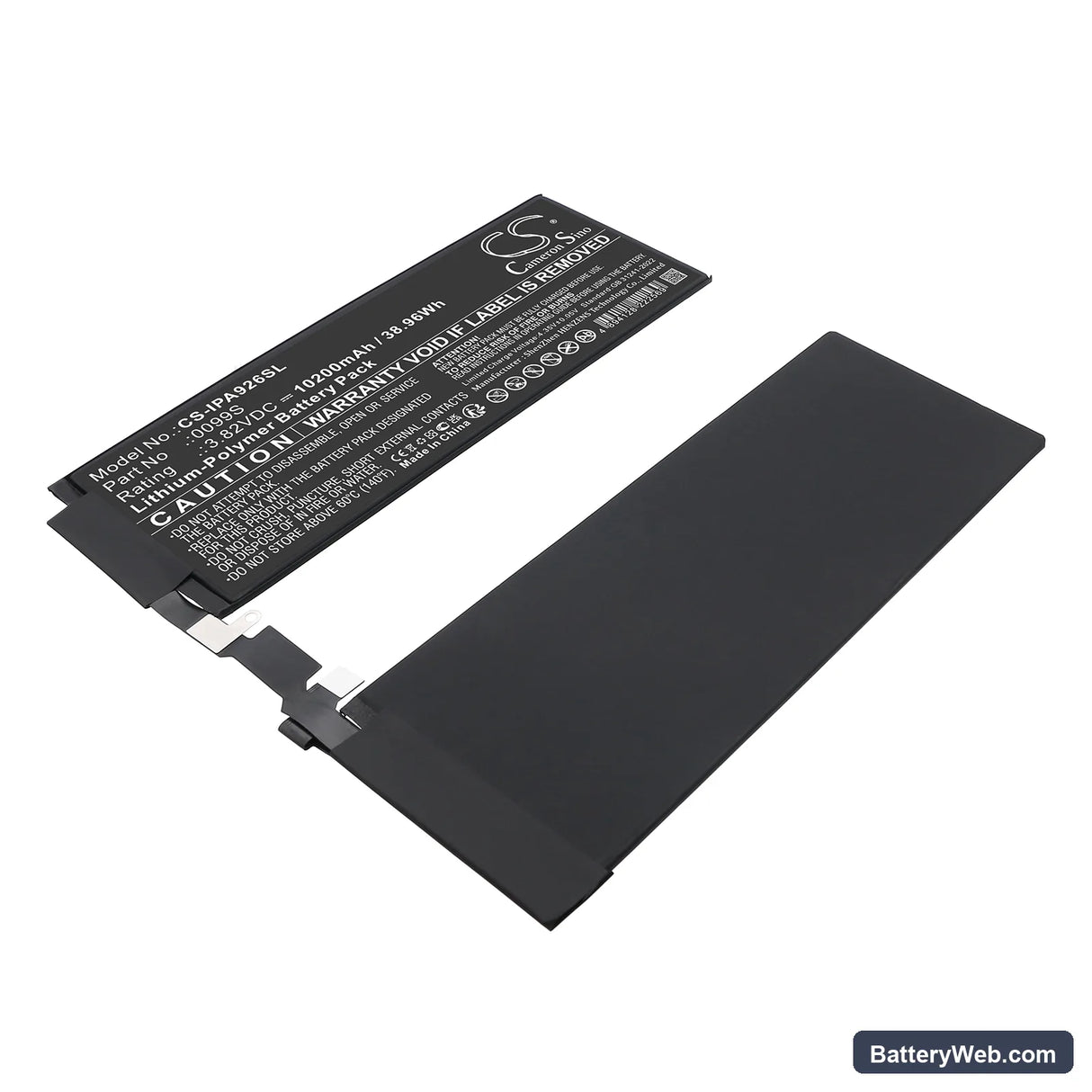 Apple A2925 Replacement Battery, 3.82V, 10200mAh, Li-Polymer 1