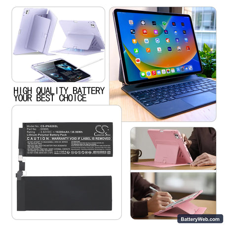 Apple A2925 Replacement Battery, 3.82V, 10200mAh, Li-Polymer 6