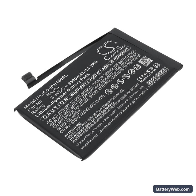 Apple A3081 Replacement Battery, 3.8V, 3500mAh, Li-Polymer 1