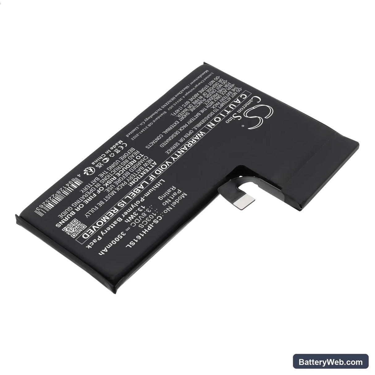 Apple A3083 Replacement Battery, 3.8V, 3500mAh, Li-Polymer 2