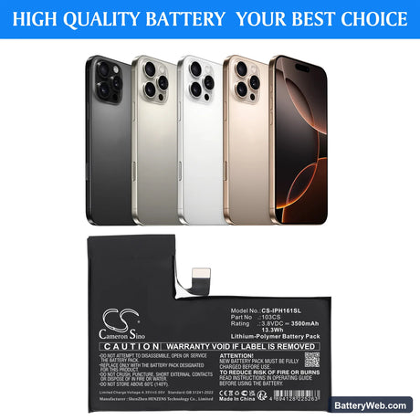 Apple A3083 Replacement Battery, 3.8V, 3500mAh, Li-Polymer 5