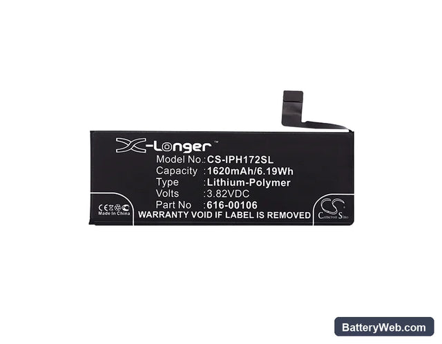Apple iPhone SE Replacement Battery, 3.82V, 1620mAh, Li-Polymer 1