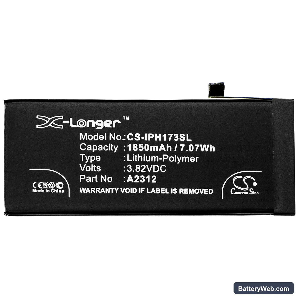 Apple iPhone SE 2 Replacement Battery, 3.82V, 1850mAh, Li-Polymer 3